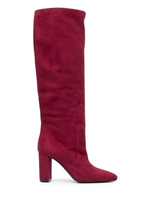 Via Roma 15 80mm knee-length suede boots - Red