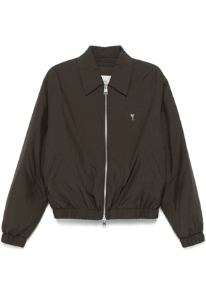 AMI Paris Ami de Coeur zip jacket - Brown