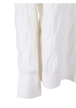 Max Mara cable knit quid sweater - White