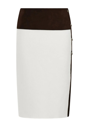 Ferragamo contrasting-panel buckled mini skirt - White