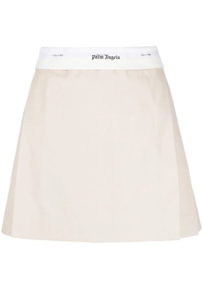 Palm Angels reverse waistband pleated miniskirt - Neutrals
