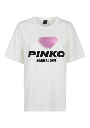 PINKO heart-logo cotton T-shirt - White