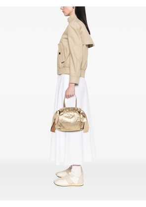 Prada Pre-Owned 2000-2025 Metallic Nappa Antique Bow satchel - Gold