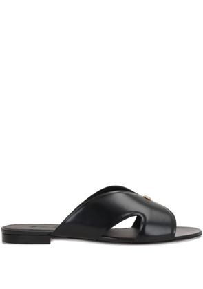 Loro Piana leather slides - Black