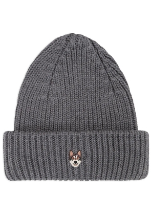 PELO FOUNDATION wolf-appliqué beanie - Grey