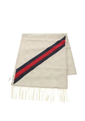 Gucci Pre-Owned GG-pattern fringed scarf - Neutrals