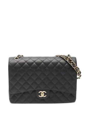 CHANEL Pre-Owned 2010~2011 maxi Double Flap Matelasse-design shoulder bag - Black