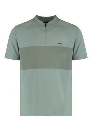 BOSS zip-fastening polo shirt - Green
