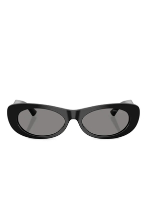 Jimmy Choo Eyewear oval-frame logo-detail sunglasses - Black