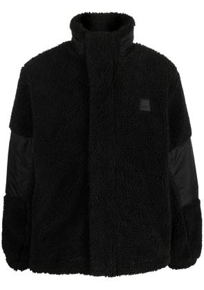 Rains panelled fleece-texture jacket - Black