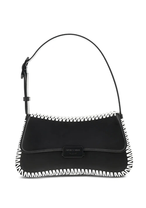 Emporio Armani stitched detail shoulder bag - Black