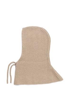 PINKO ribbed drawstring hood - Neutrals