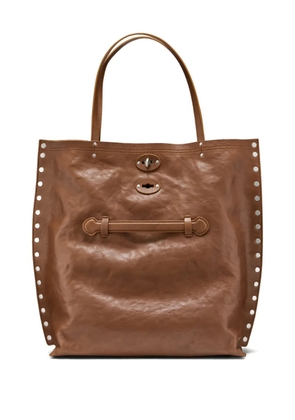 Zanellato studded-embellishment tote bag - Brown