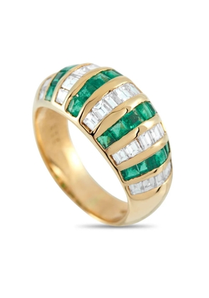 LB Exclusive 18K yellow gold diamond emerald ring
