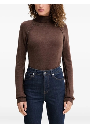 Silvian Heach roll-neck embellished sweater - Brown