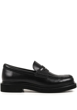 Karl Lagerfeld logo leather loafers - Black