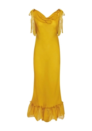 Saint Laurent ruffled maxi dress - Yellow