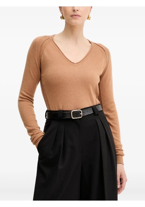 Silvian Heach V-neck embellished sweater - Brown