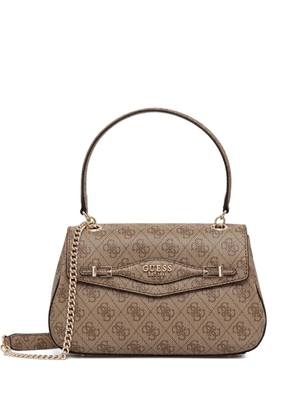 GUESS USA monogram-pattern chain satchel - Brown