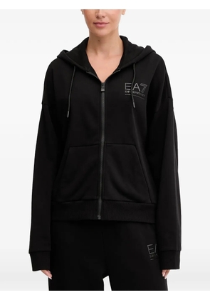 Ea7 Emporio Armani logo-detail zip-up drawstring track pants set (set of two) - Black