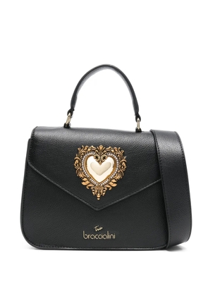 Braccialini Baroque heart appliqué cross body bag - Black