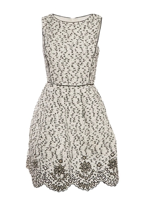 Oscar de la Renta Pre-Owned scallop-hem tweed dress - White