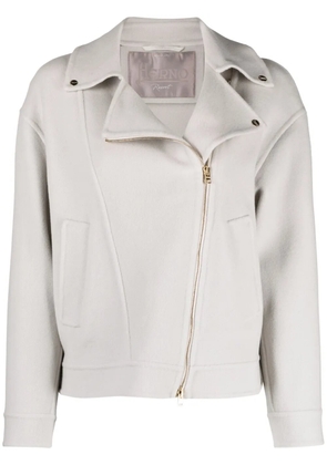 Herno bonded-seams textured biker jacket - Grey