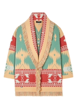 Alanui Icon jacquard fringed cardigan - Neutrals