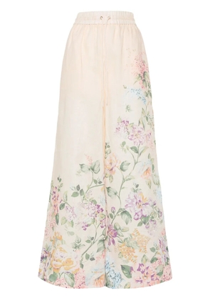 ZIMMERMANN Halliday floral-print palazzo trousers - Neutrals