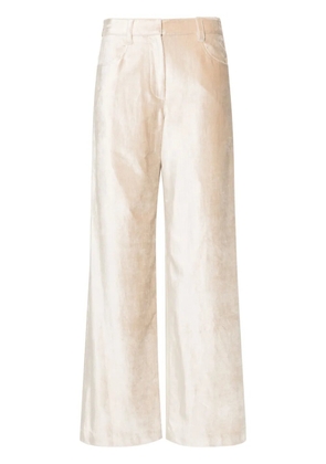 Brunello Cucinelli wide-leg velvet trousers - Neutrals