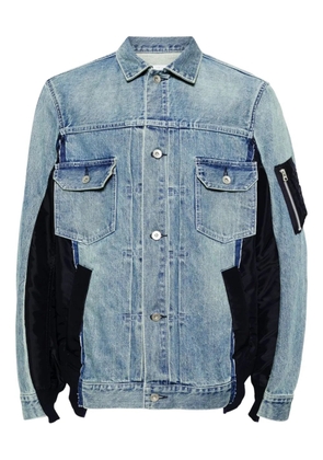 sacai button-fastening panelled jacket - Blue