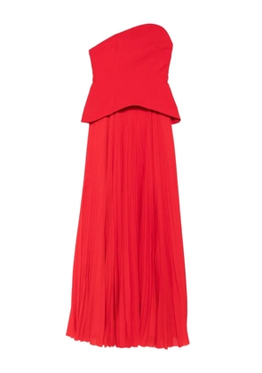 Solace London Britt strapless pleated dress - Red