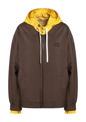 Miu Miu two-tone hooded jacket - Brown