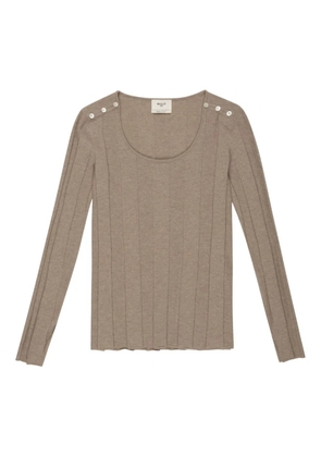 Bally side-button ribbed-knit top - Neutrals