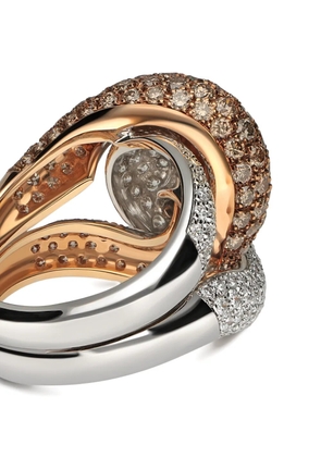LEO PIZZO 18K rose and white gold Abbraccio diamond ring - Pink