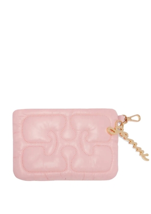 GANNI logo-charm wallet - Pink