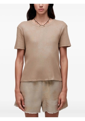 Osklen metallic ribbed T-shirt - Brown