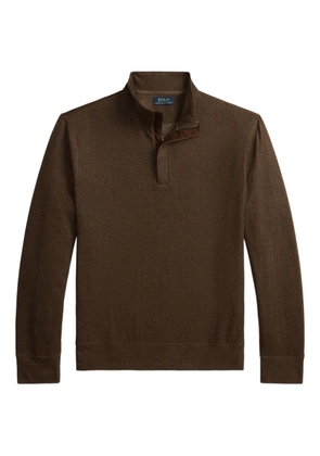 Polo Ralph Lauren herringbone half zip sweater - Brown