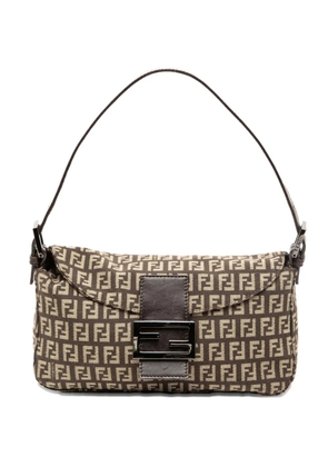 Fendi Pre-Owned 2000-2010 Zucchino Canvas Double Flap shoulder bag - Brown