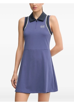 Ea7 Emporio Armani Tennis Pro zip polo-collar mini dress - Blue