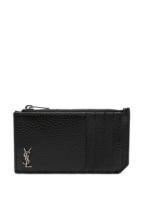 Saint Laurent Cassandre leather cardholder - Black