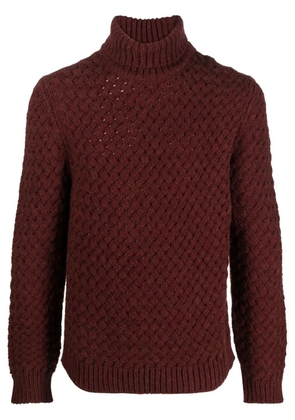 Lardini roll-neck chunky knit jumper - Red