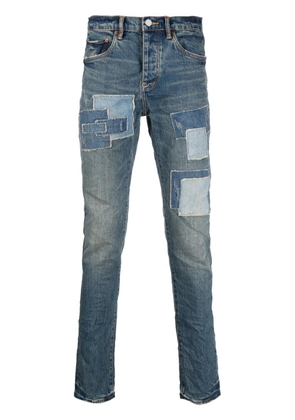 Purple Brand stonewashed patchwork mid-rise jeans - Blue