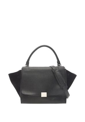 Celine Pre-Owned 2010-2025 Medium Drummed Calfskin and Suede Trapeze satchel - Black