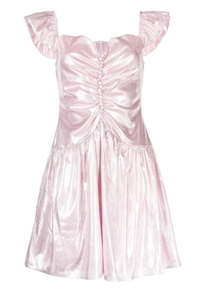 Batsheva Wendy holographic-effect ruched minidress - Pink