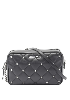 Miu Miu Pre-Owned 2010s studded cross body bag - Black