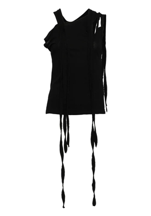 Yohji Yamamoto cut-out cotton top - Black