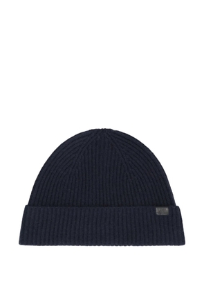 BOSS ribbed beanie hat - Blue