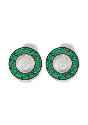 Chopard Pre-Owned 18K white gold round-shaped multi-stone earrings - Silver