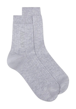 Versace ribbed logo socks - Grey